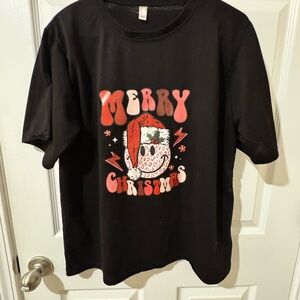 Woman’s Merry Christmas Black T-Shirt